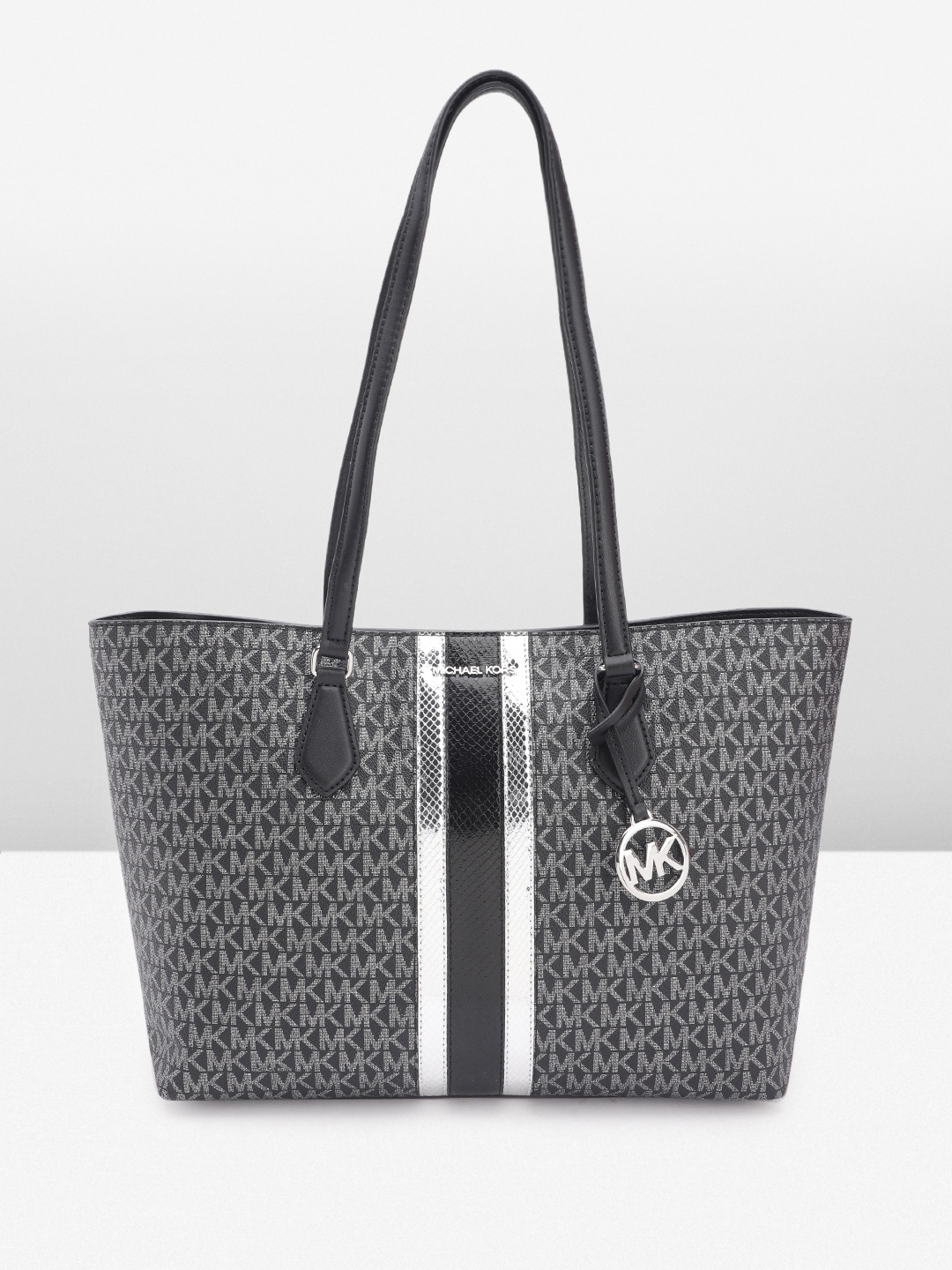

Michael Kors Brand Logo Print Structured Shoulder Bag, Black