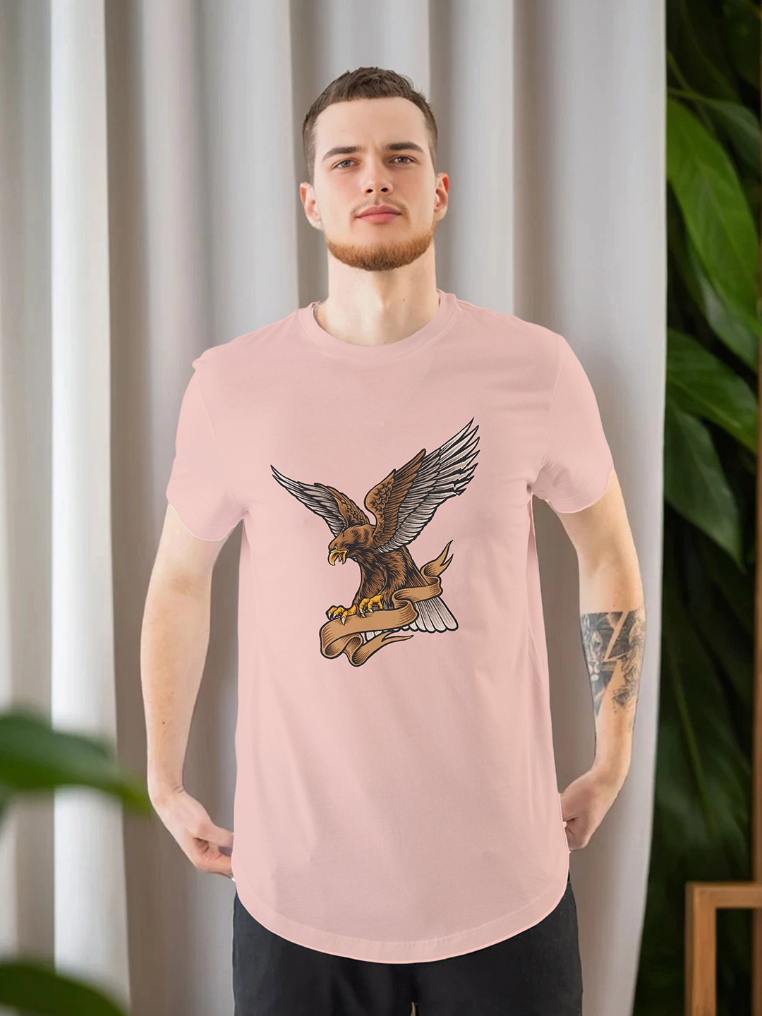 

Moda Rapido Men Printed T-shirt, Peach