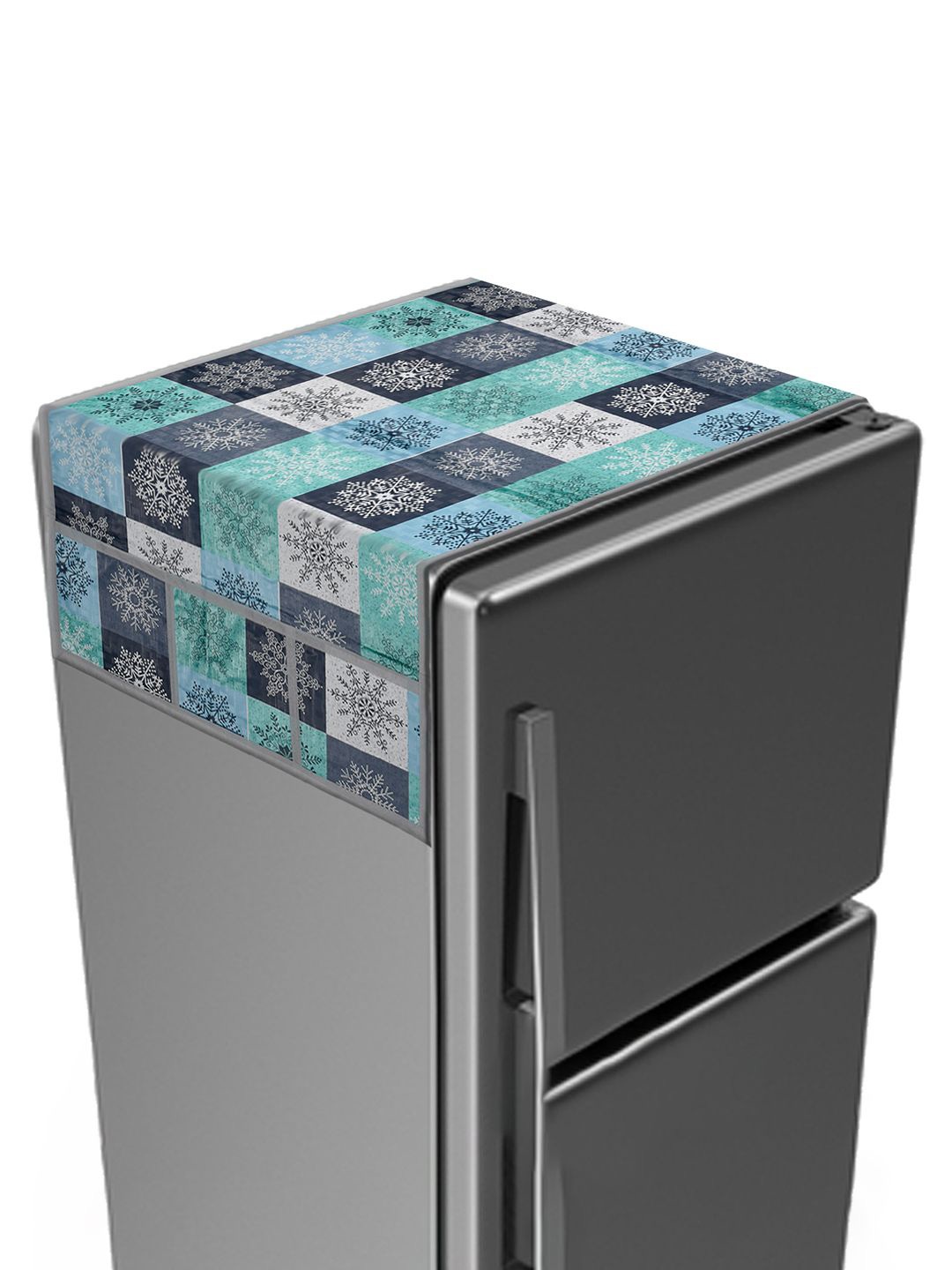 

Kuber Industries Green Multi-Check Print PVC Fridge Top Cover With 6 Utility Side Pockets