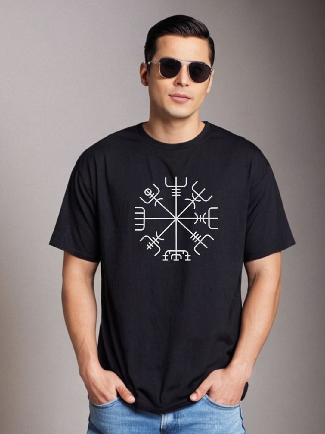 

Be Crazy Graphic Printed Oversized Baggy Fit Cotton T-shirt, Black