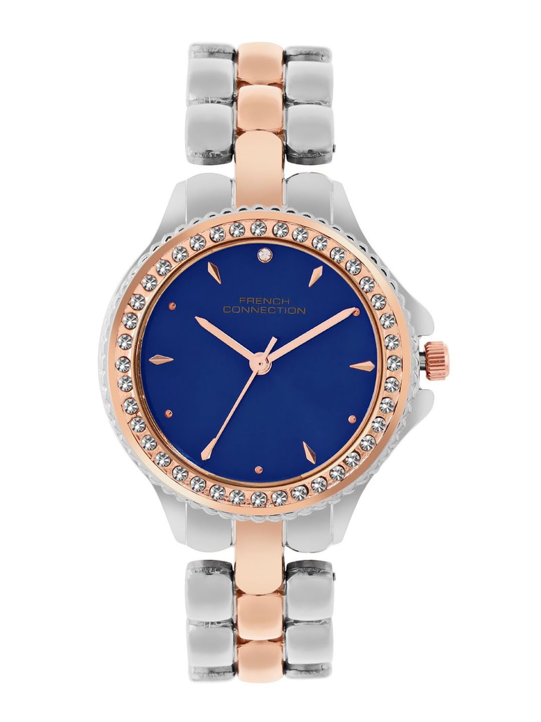 

French Connection Women Embellished Dial & Bracelet Style Straps Analogue Watch FCN03B, Blue