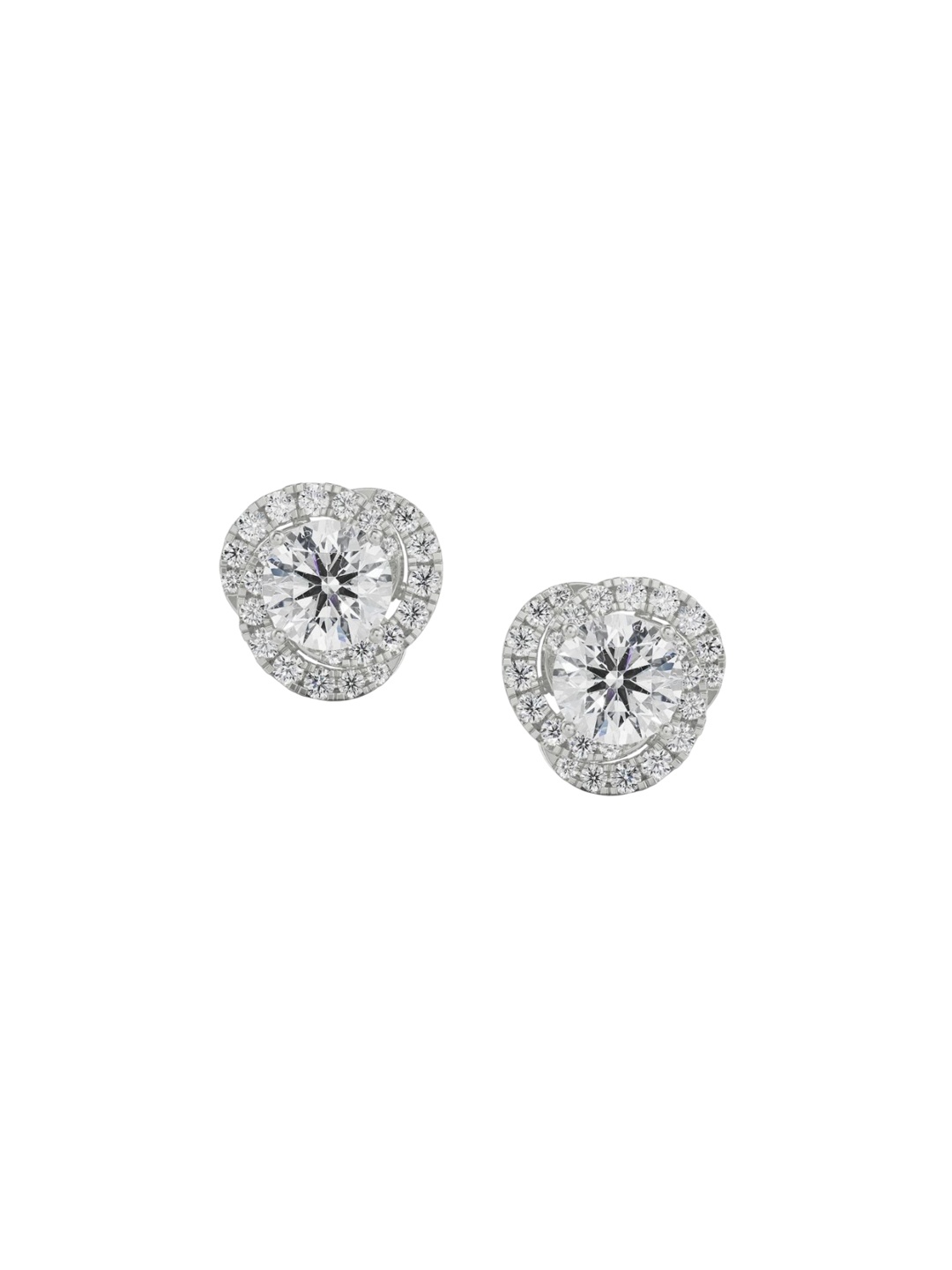 

Emori 0.5 CT Swirl Halo Earrings, White