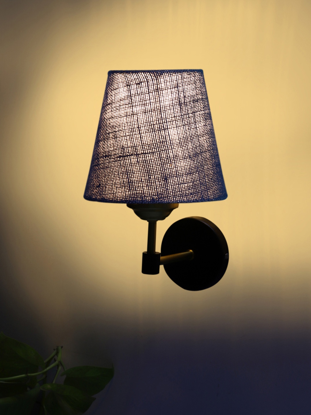 

Devansh Blue & Gold-Toned Metal Traditional Frustum Shaped Wall Lamp