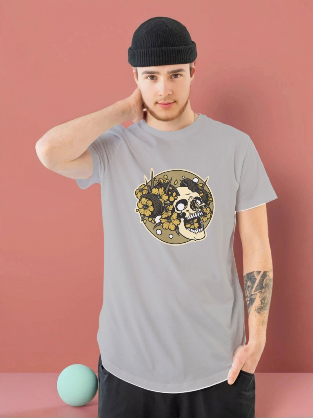 

Moda Rapido Men Printed T-shirt, Grey