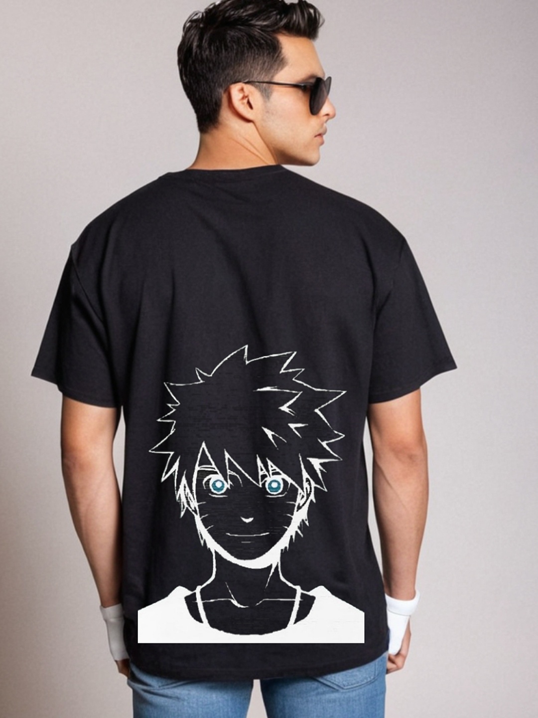 

Be Crazy Men Naruto Graphic Printed Round Neck Cotton T-shirt, Black