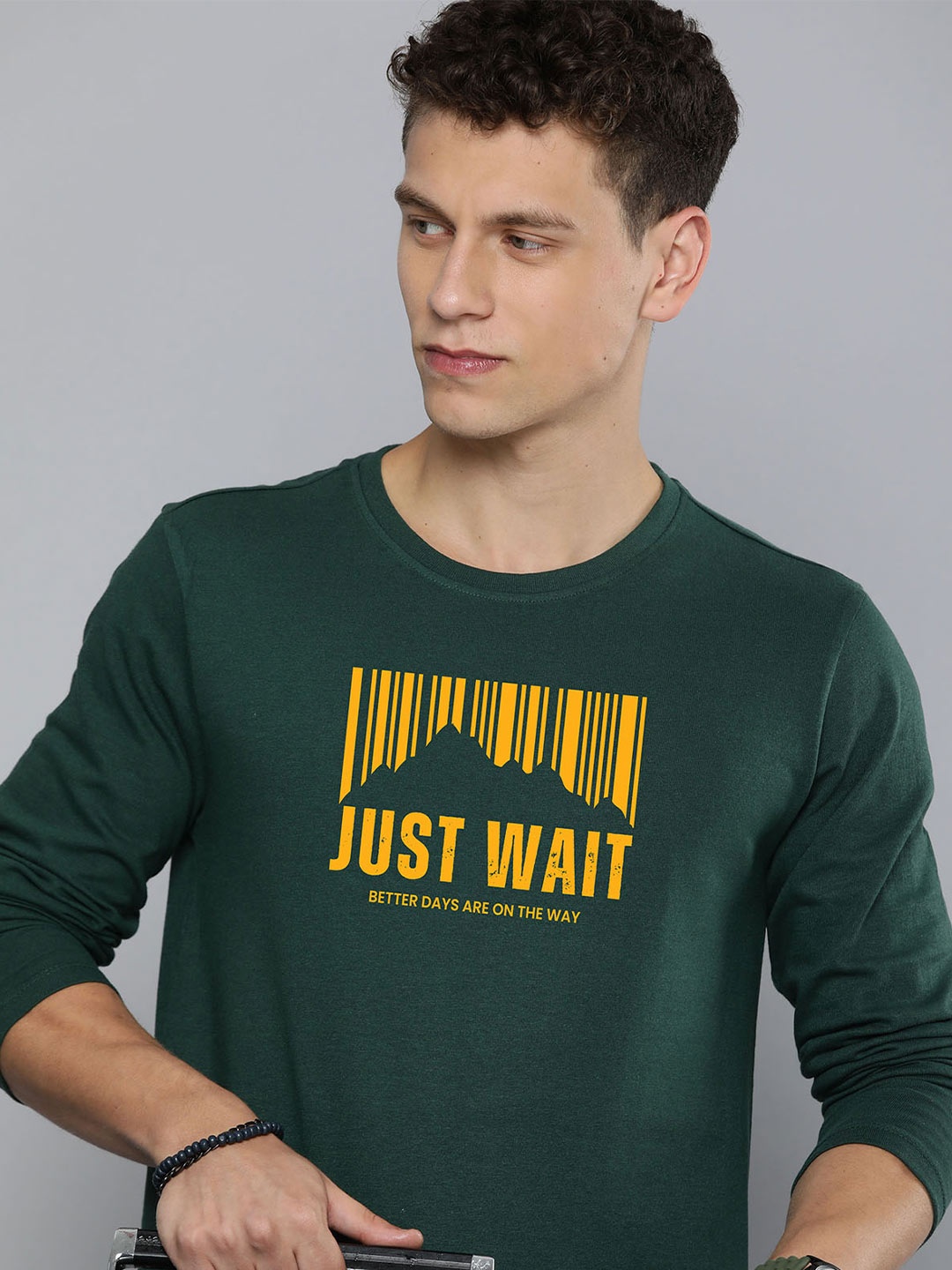 

R.Code by The Roadster Life Co. Men Printed T-shirt, Green