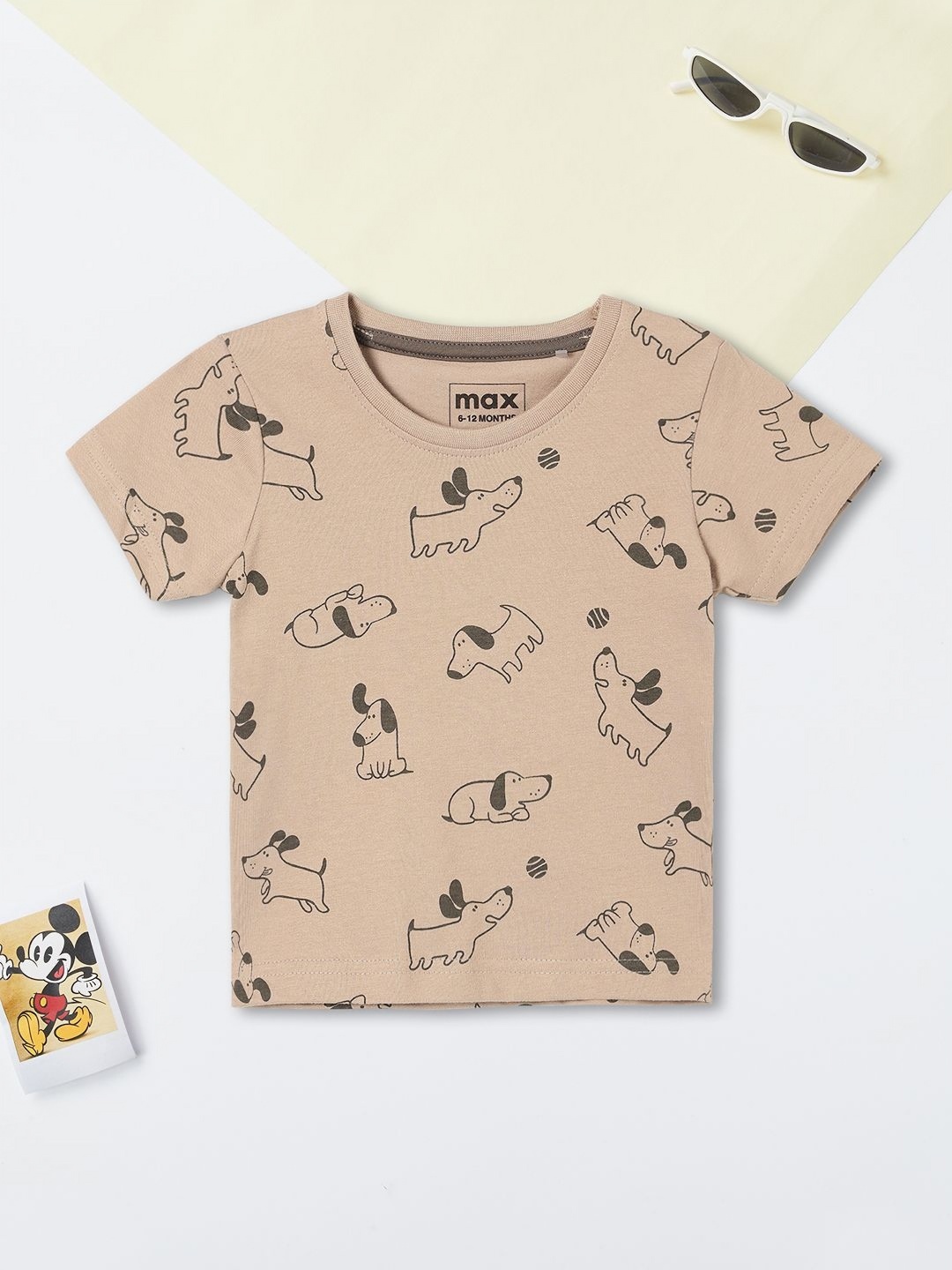 

max Boys Printed T-shirt, Yellow