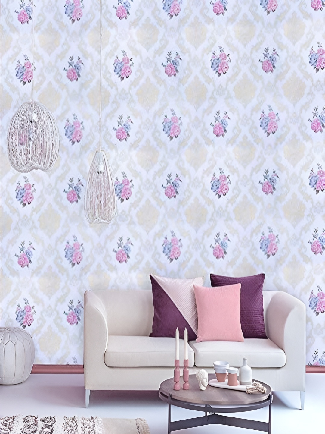 

HOMEMATES Blue & Beige Printed Waterproof Wall Sticker