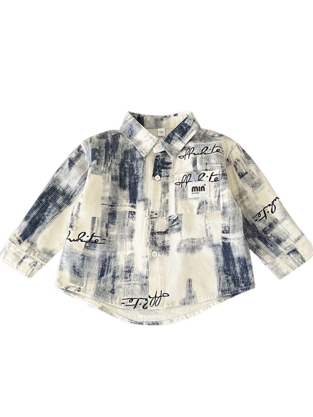 

StyleCast x Revolte Boys Spread Collar Abstract Printed Cotton Casual Shirt, Blue