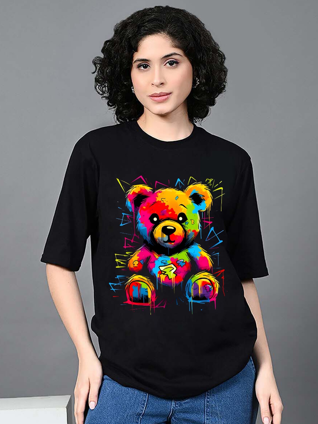 

KAIDO Women Pure Cotton T-shirt, Black
