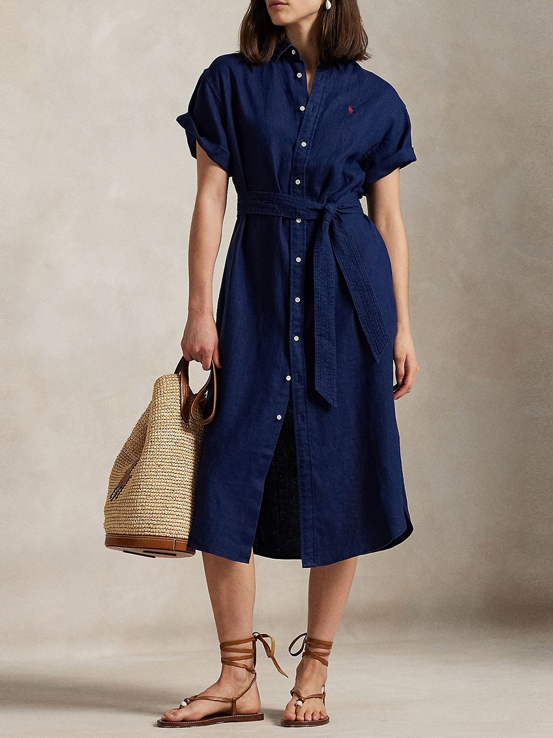 

Polo Ralph Lauren Women Midi Shirt Dress, Navy blue