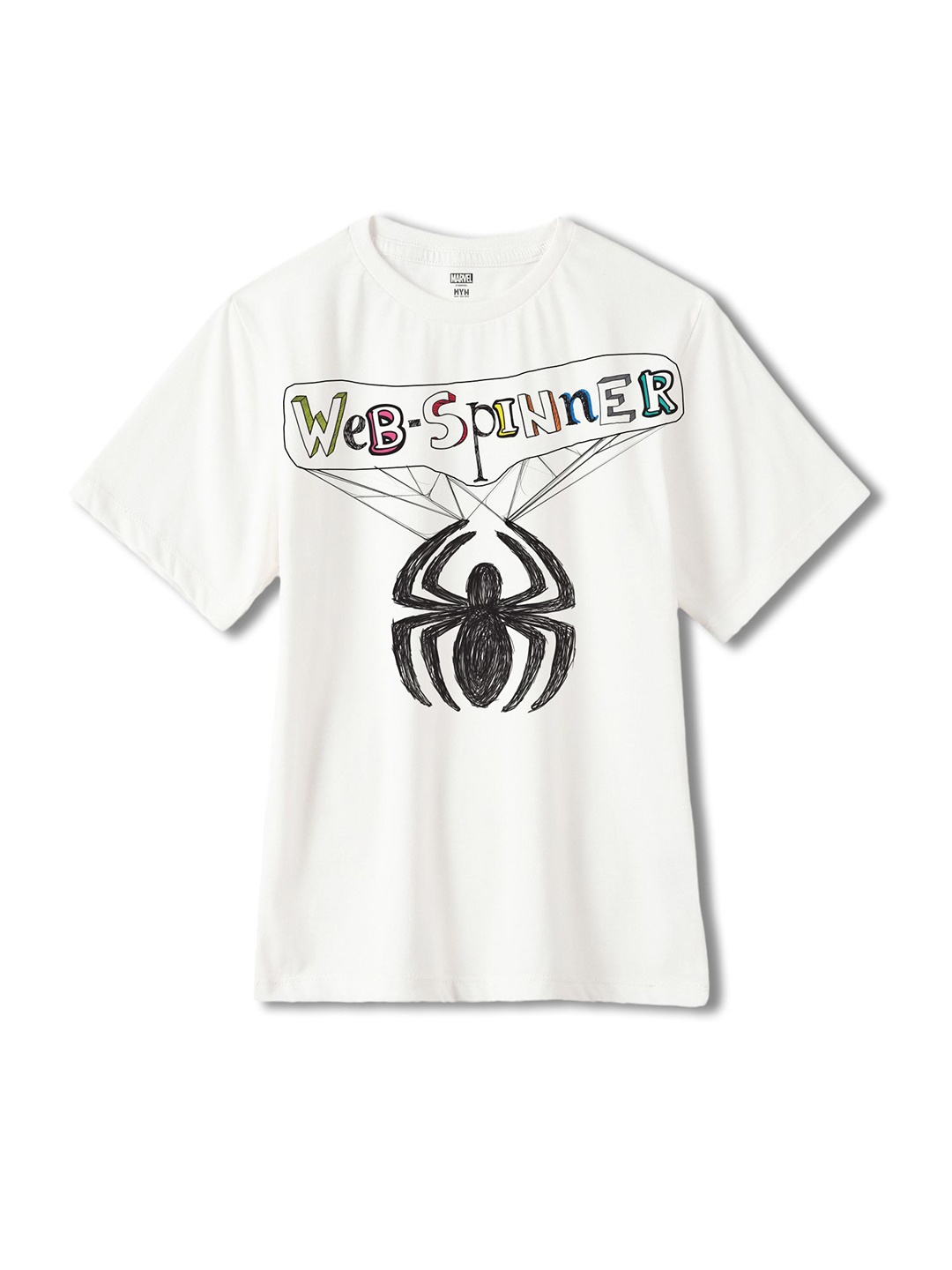 

Wear Your Mind Boys Printed Pure Cotton Applique T-shirt, White