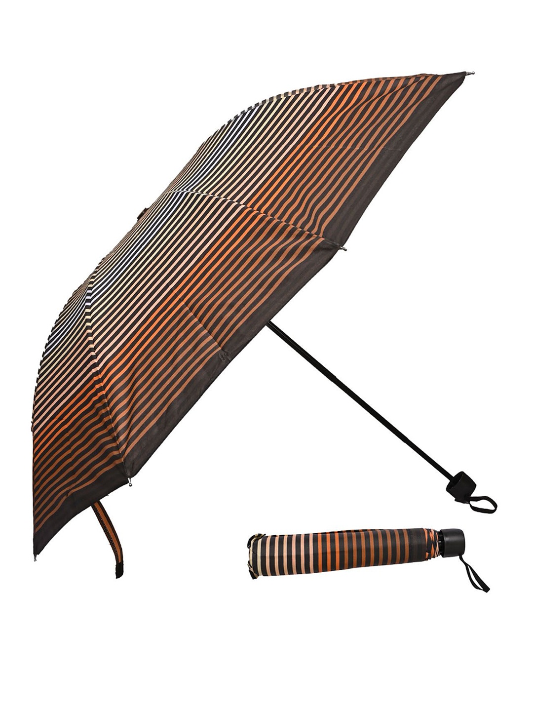 

LOOM LEGACY Manual 3 Fold Striped Umbrellas, Orange
