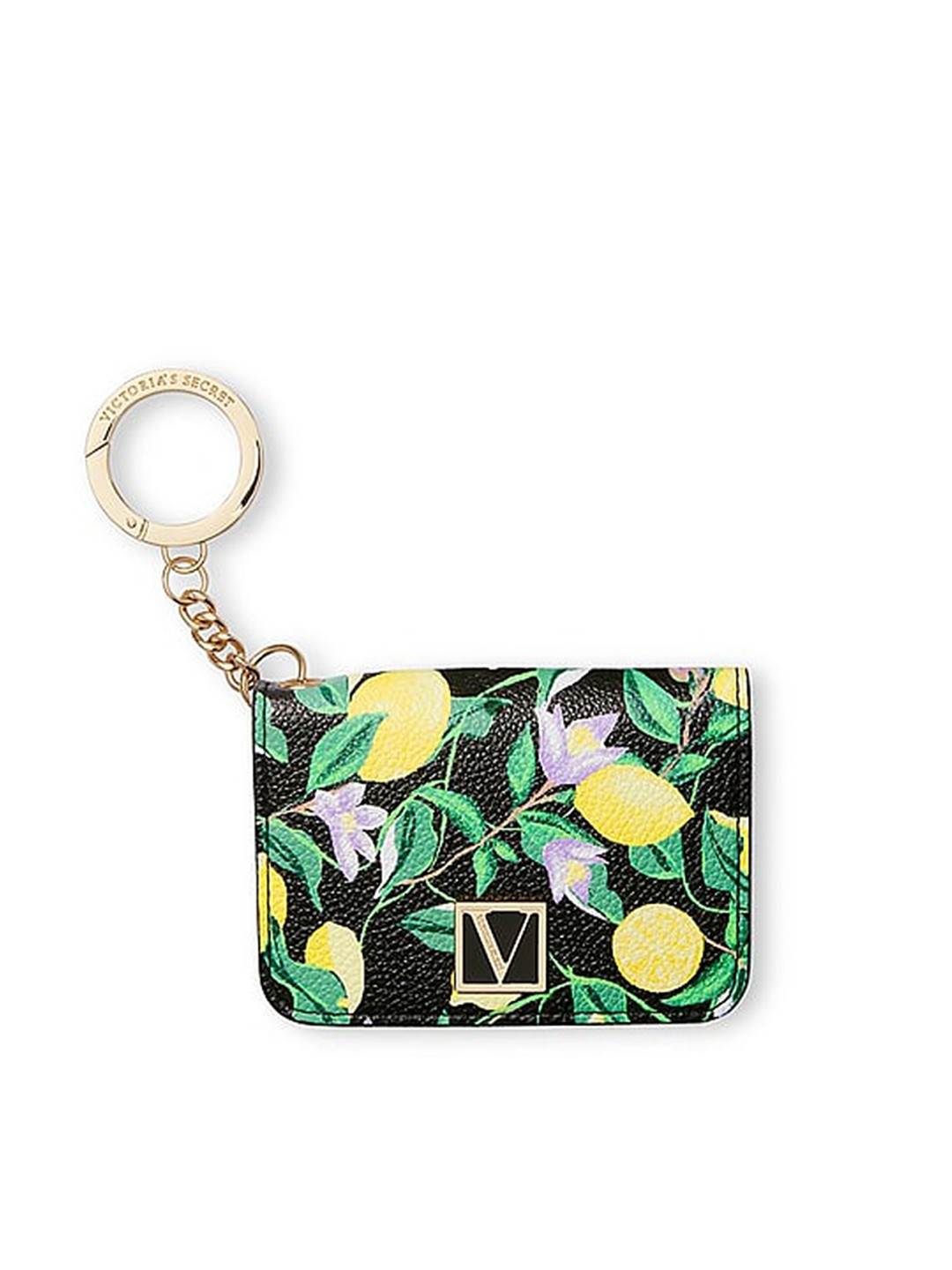 

Victoria's Secret Women Floral Printed Three Fold Wallet With Keyholder, Black