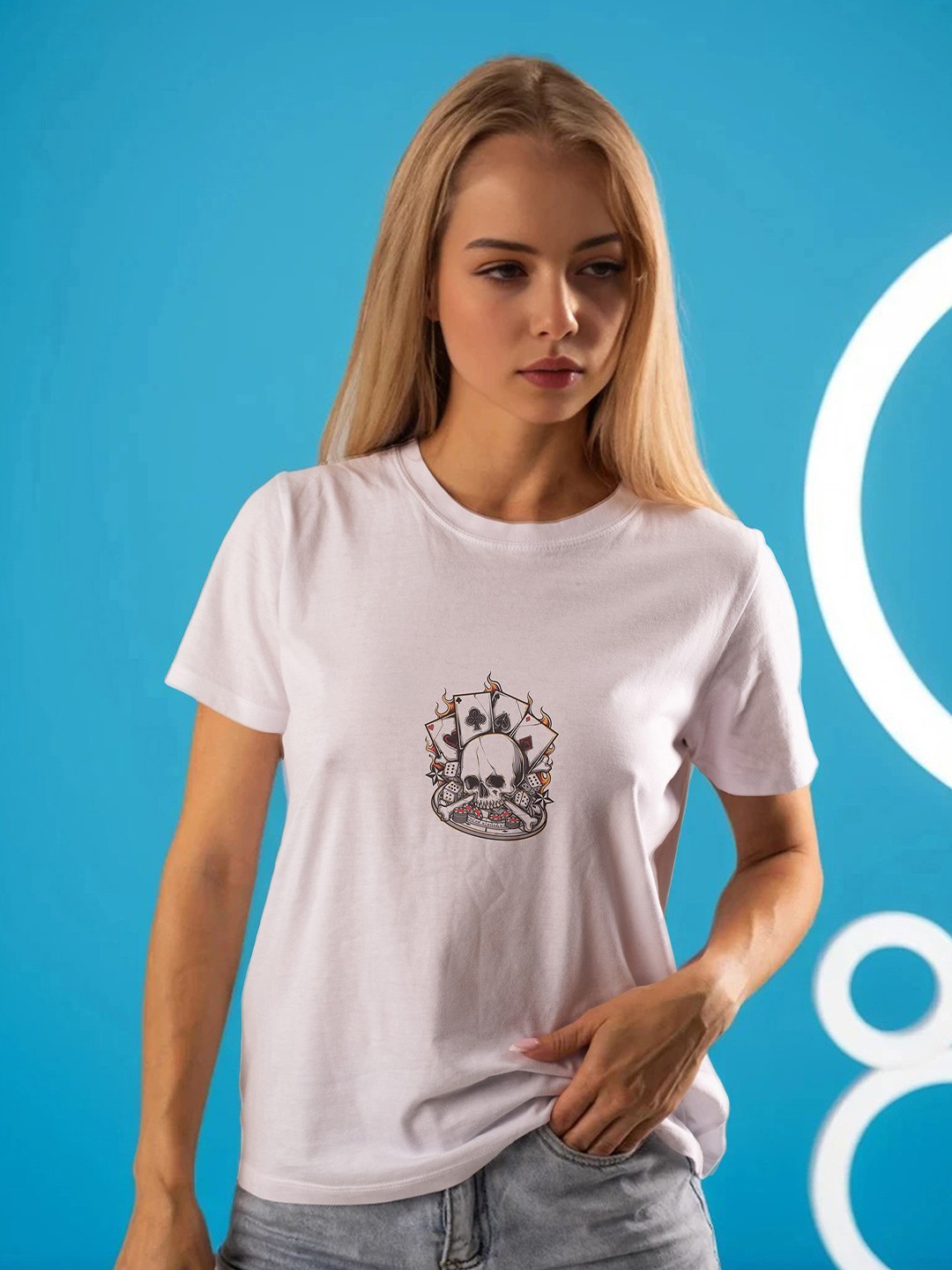 

Moda Rapido Women Graphic Printed Round Neck T-shirt, White