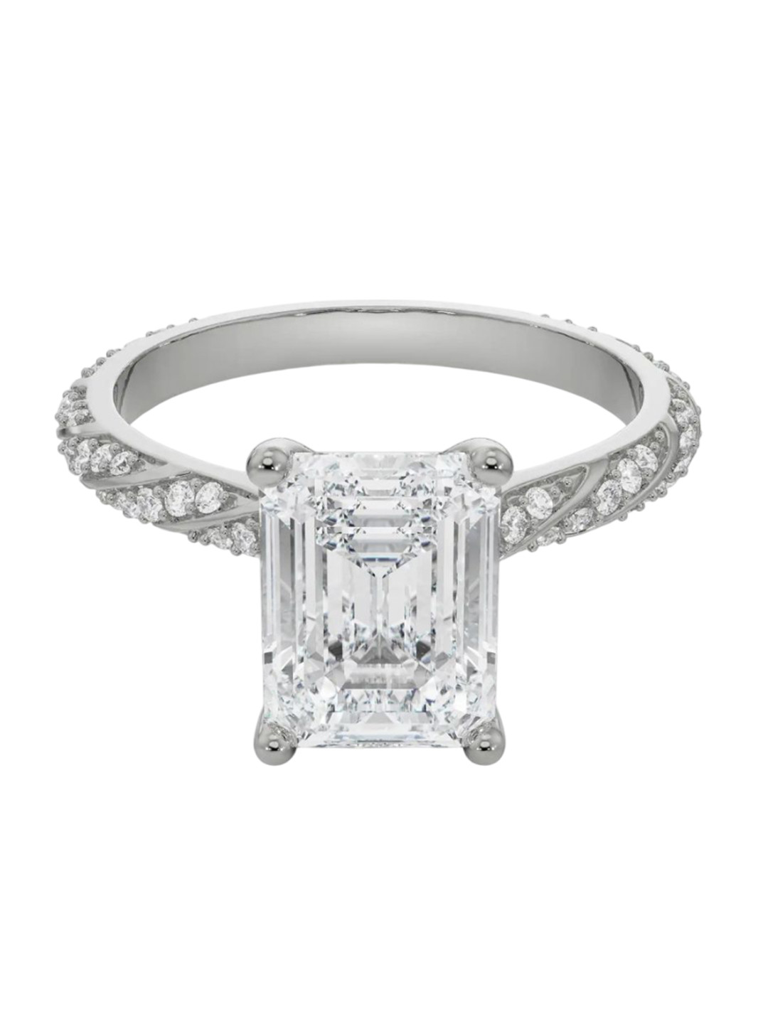 

Emori Radiant Emerald Women 14 Kt Engagement Ring, White