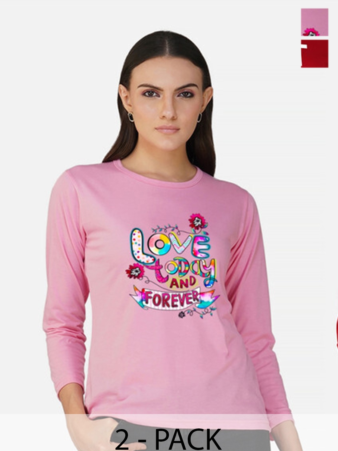 

Metronaut Women 2 Printed Bio Finish T-shirt, Pink