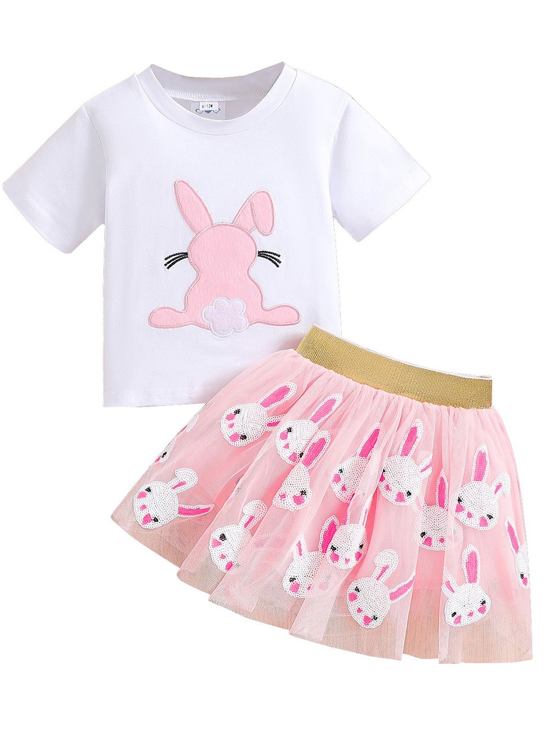 

StyleCast x Revolte Girls Printed Round Neck T-shirt with Skirt, Pink