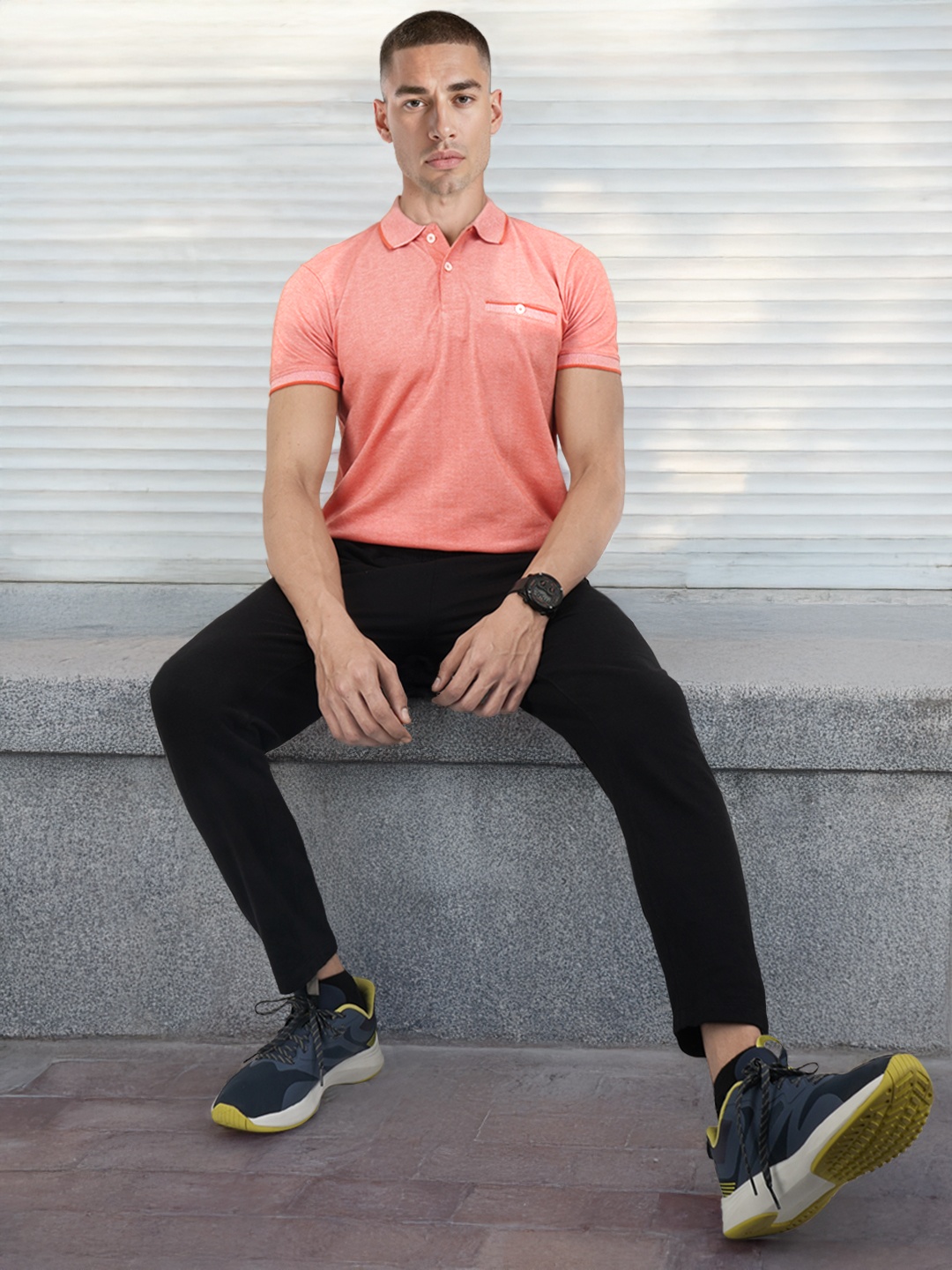 

HRX by Hrithik Roshan Men Polo Collar T-shirt, Peach