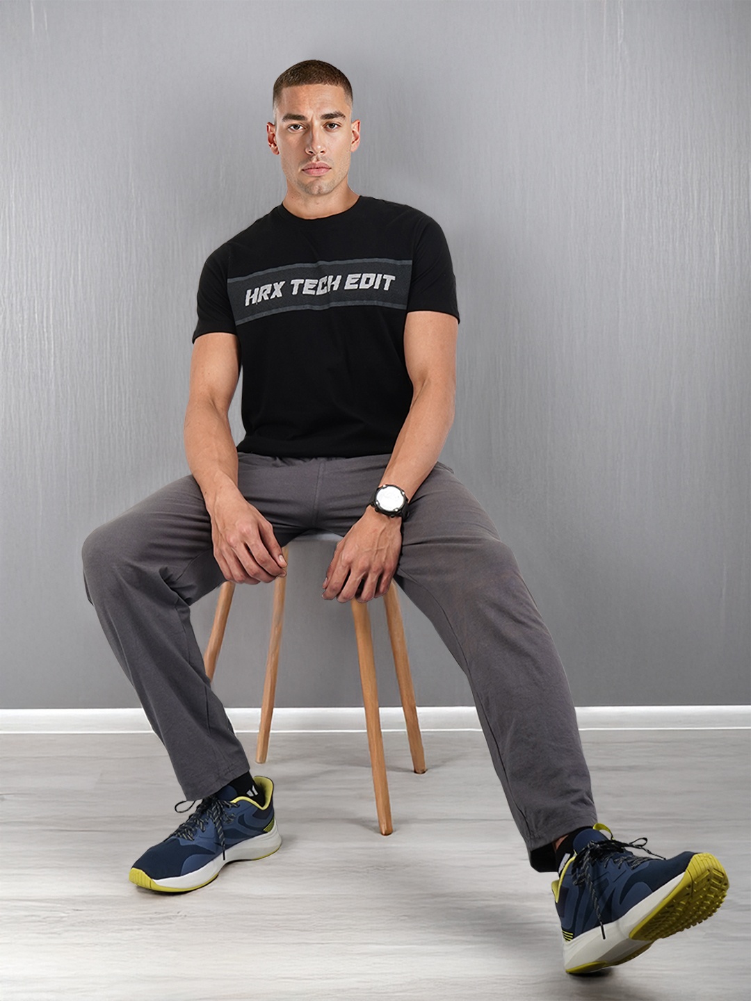 

HRX by Hrithik Roshan Typography Printed T-shirt, Black
