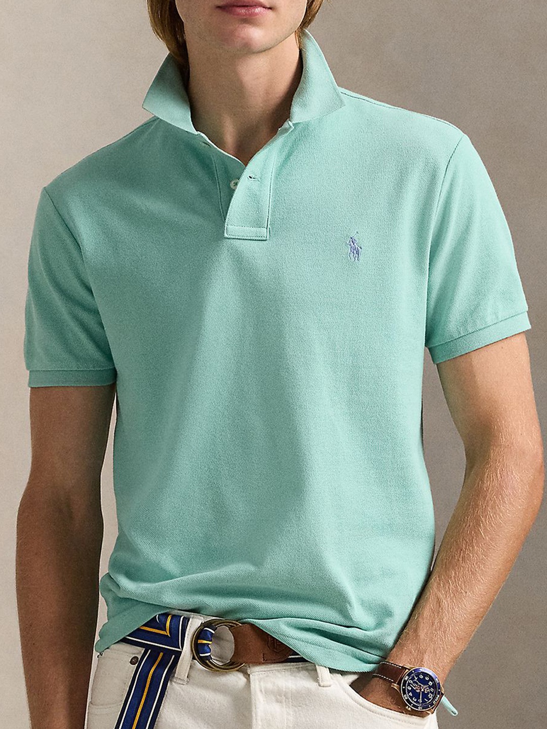 

Polo Ralph Lauren Custom Slim Fit Mesh Polo Shirt, Green