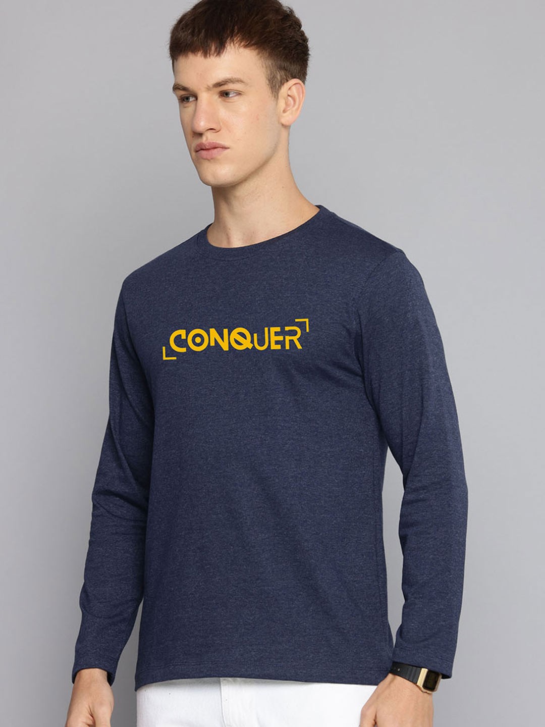 

R.Code by The Roadster Life Co. Men Printed T-shirt, Navy blue