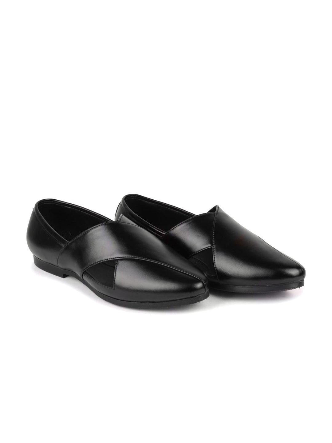 

Woyak Men Slip-On Regular Mojaris, Black