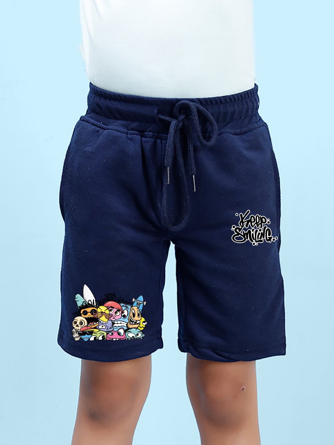 

NUSYL Boys Printed Regular Fit Mid-Rise Shorts, Blue