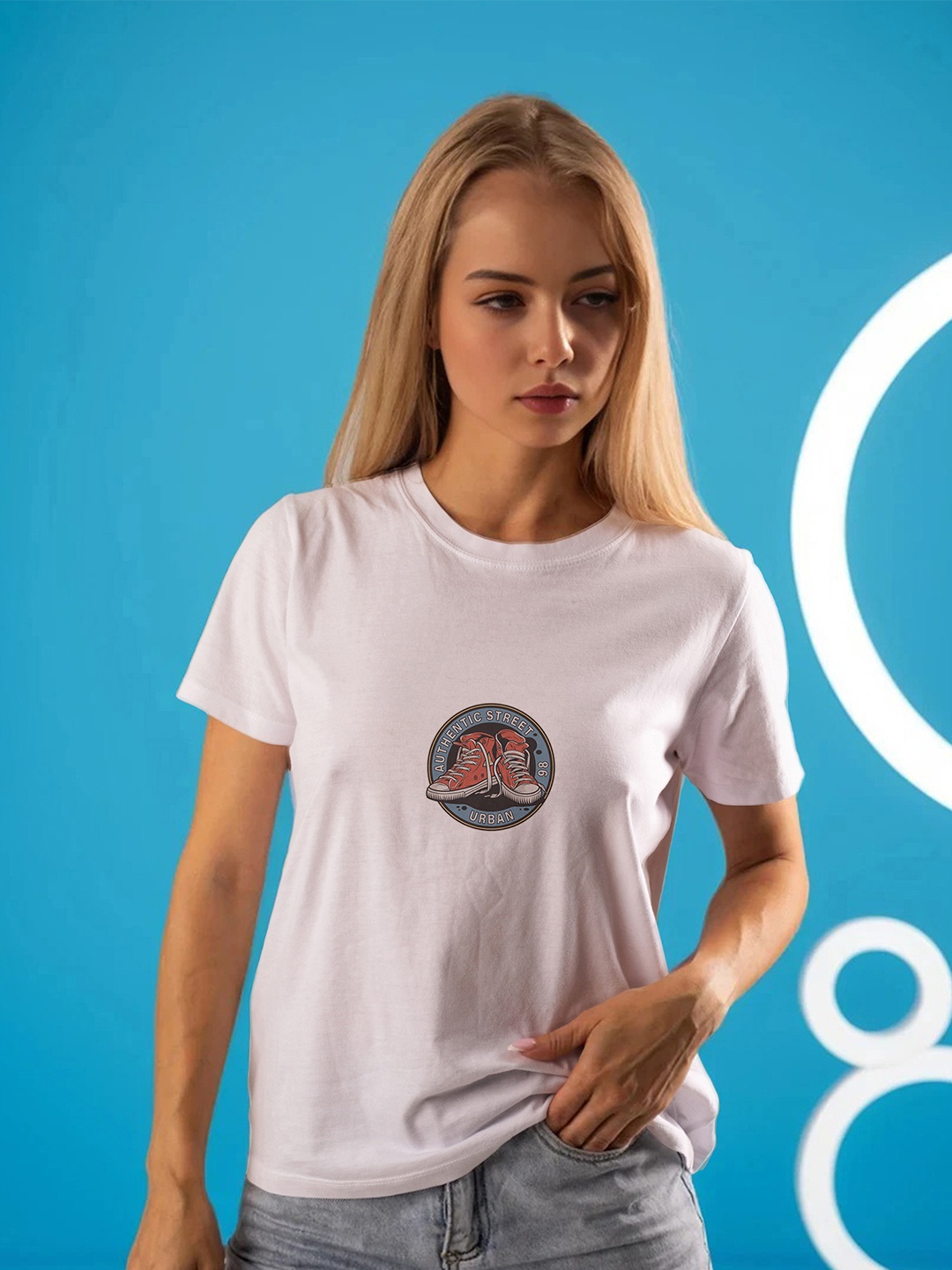 

Moda Rapido Women Graphic Printed Round Neck T-shirt, White