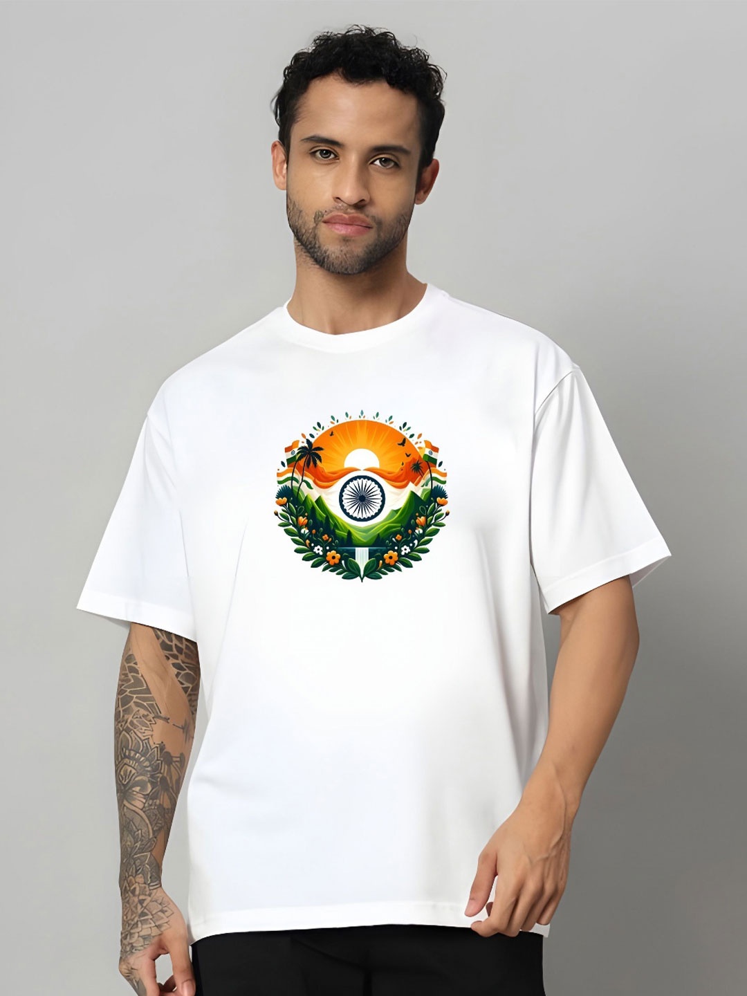 

KAIDO Men Drop-Shoulder Sleeves T-shirt, White