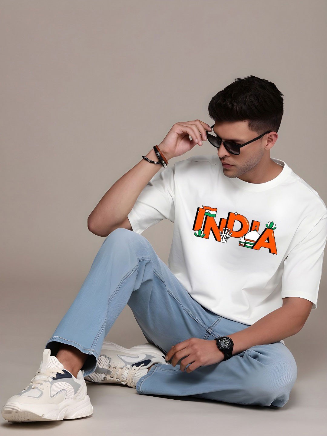 

KAIDO Men Drop-Shoulder Sleeves T-shirt, White