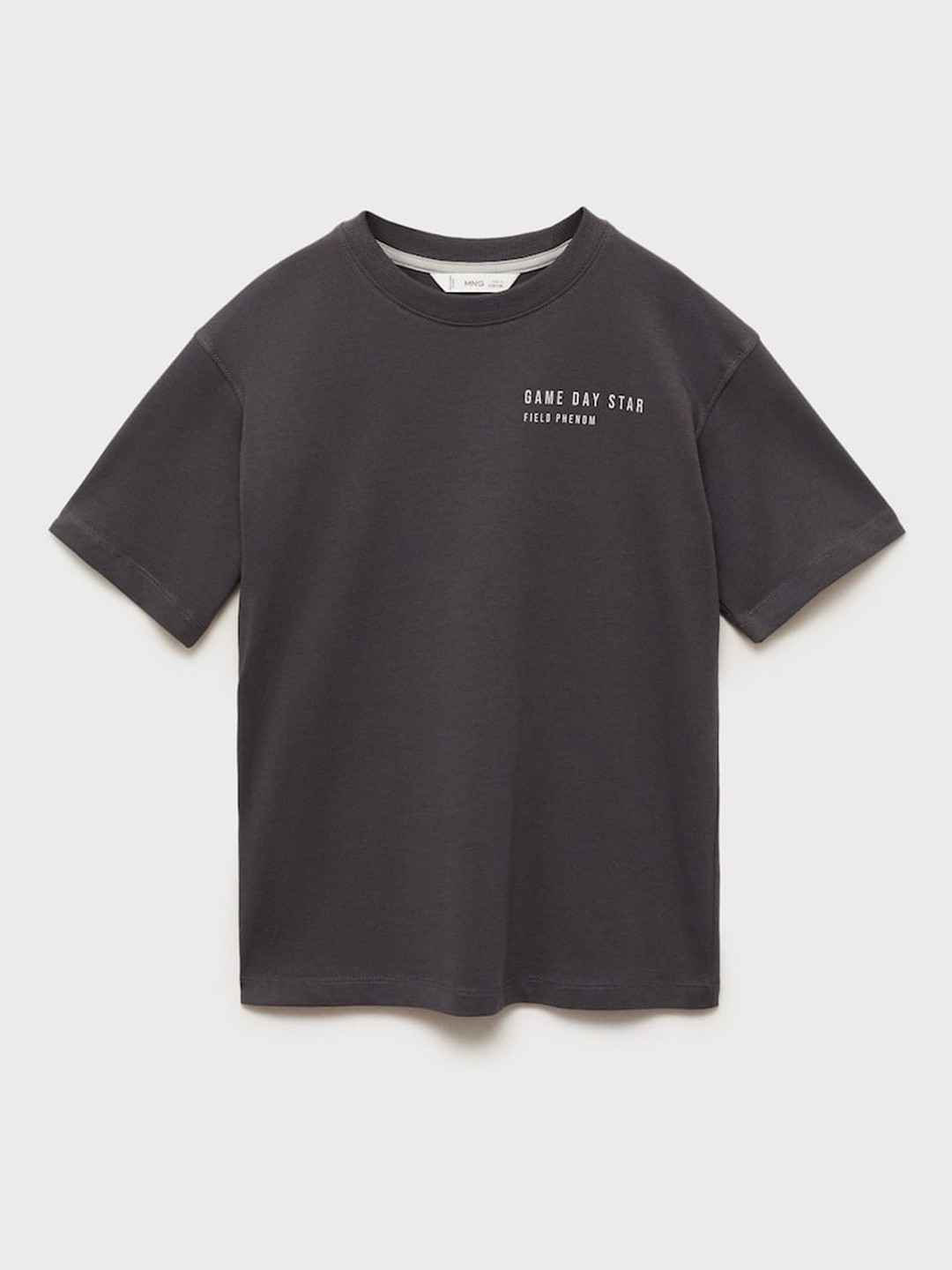

Mango Kids Boys Pure Cotton Printed T-shirt, Grey