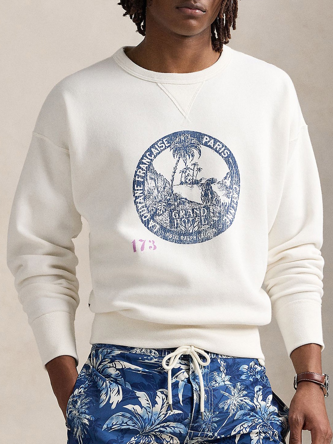 

Polo Ralph Lauren Men Graphic Printed Vintage Fit Sweatshirt, White