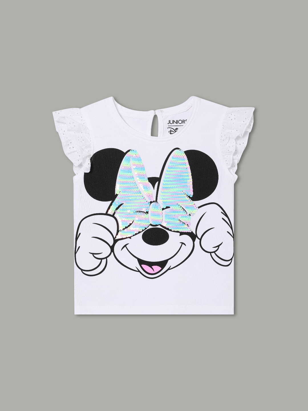 

Fame Forever by Lifestyle Girls Mickey & Friends Printed Cotton T Shirt, White