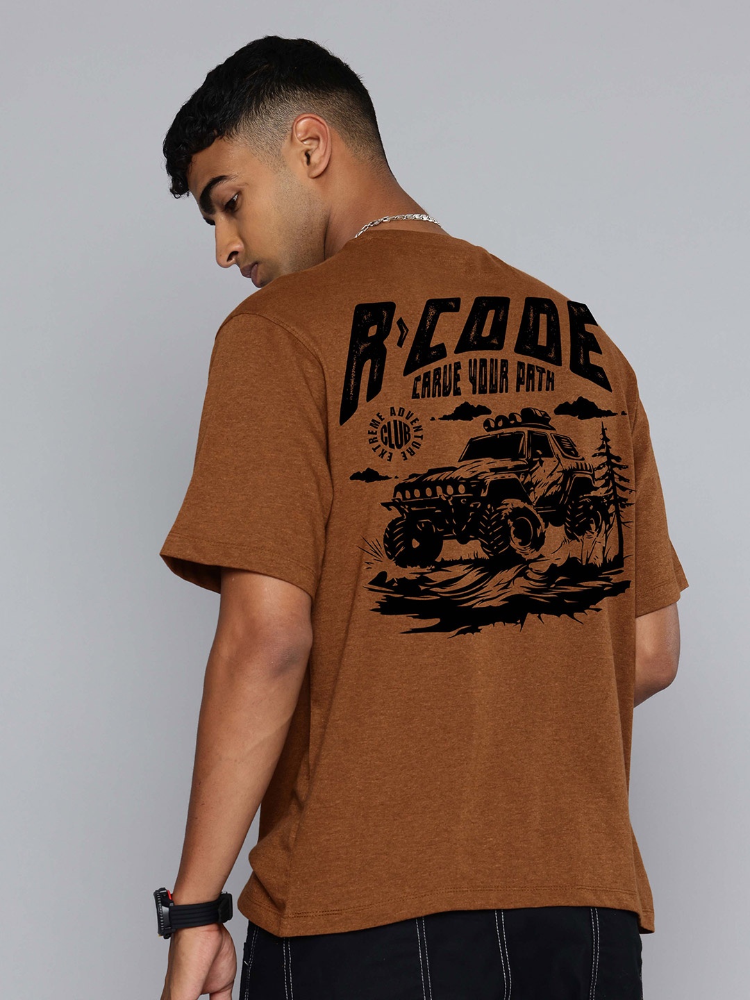 

R.Code by The Roadster Life Co. Men Printed T-shirt, Mustard