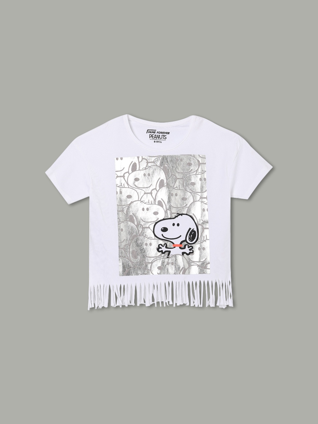 

Fame Forever by Lifestyle Girls Peanuts Printed Cotton T-shirt, White