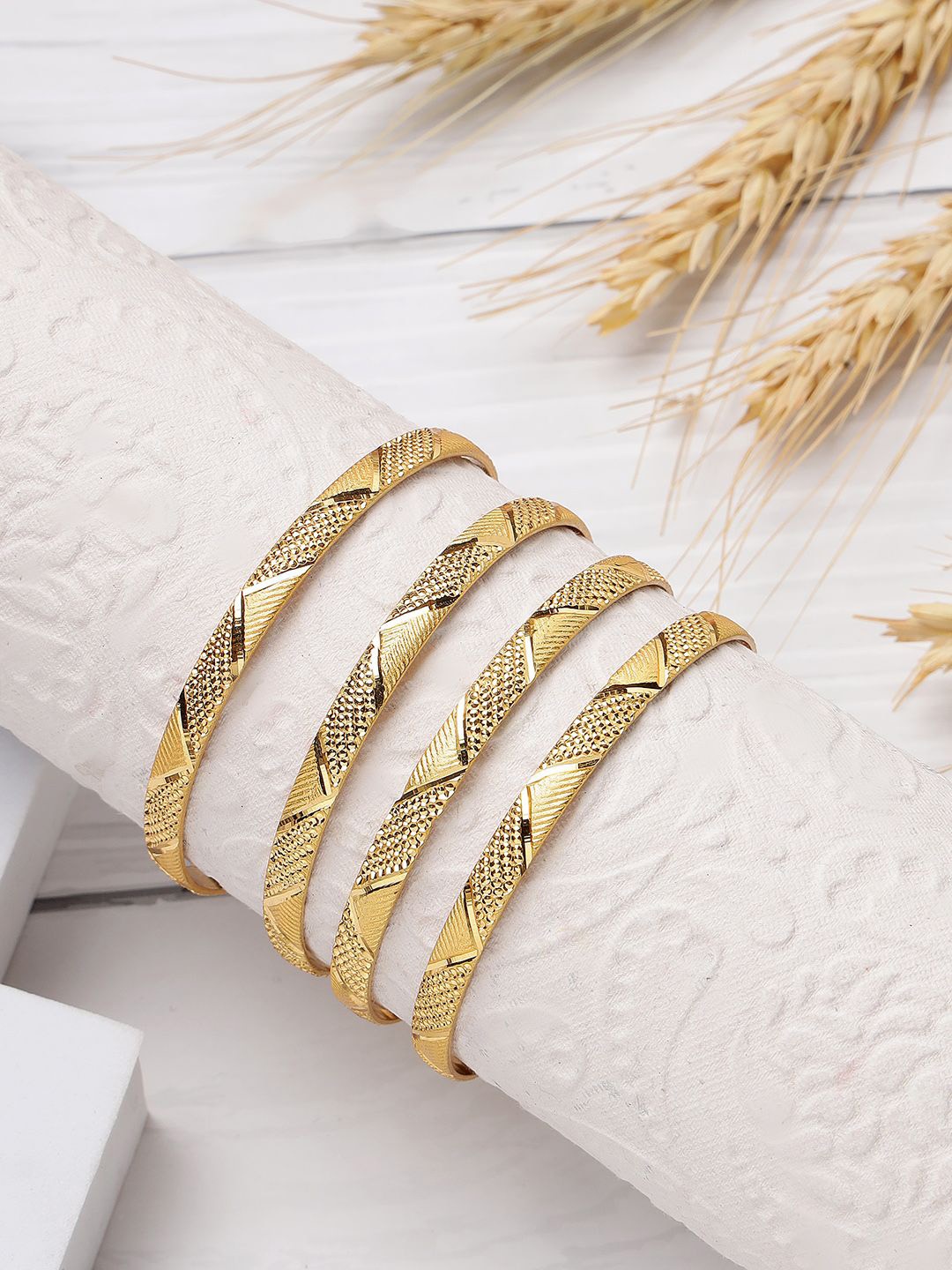 

ANIKAS CREATION Gold-Plated Bangles