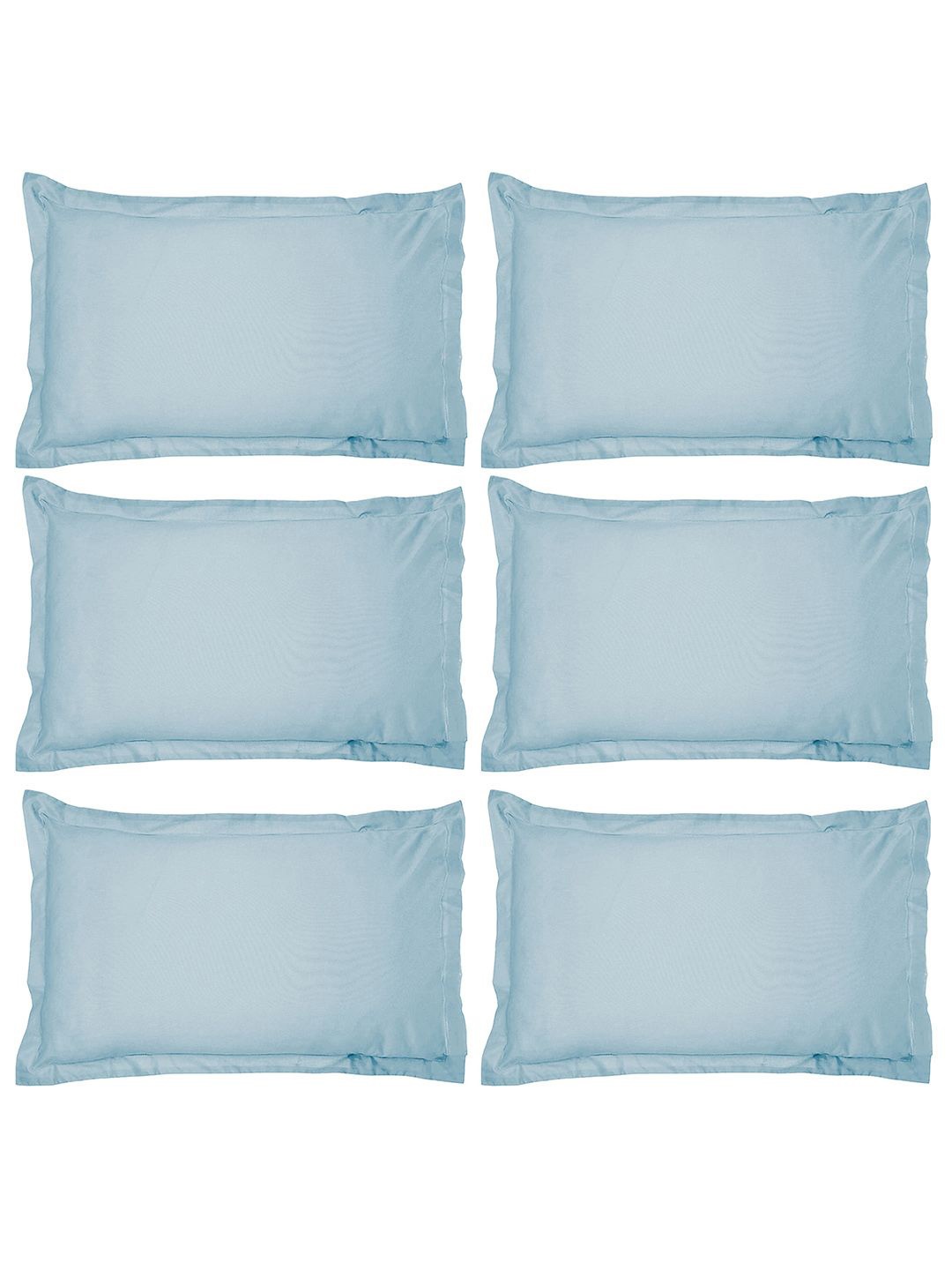 

Kuber Industries Blue 6 Pieces Pure Cotton Rectangle Breathable & Soft Pillow Covers