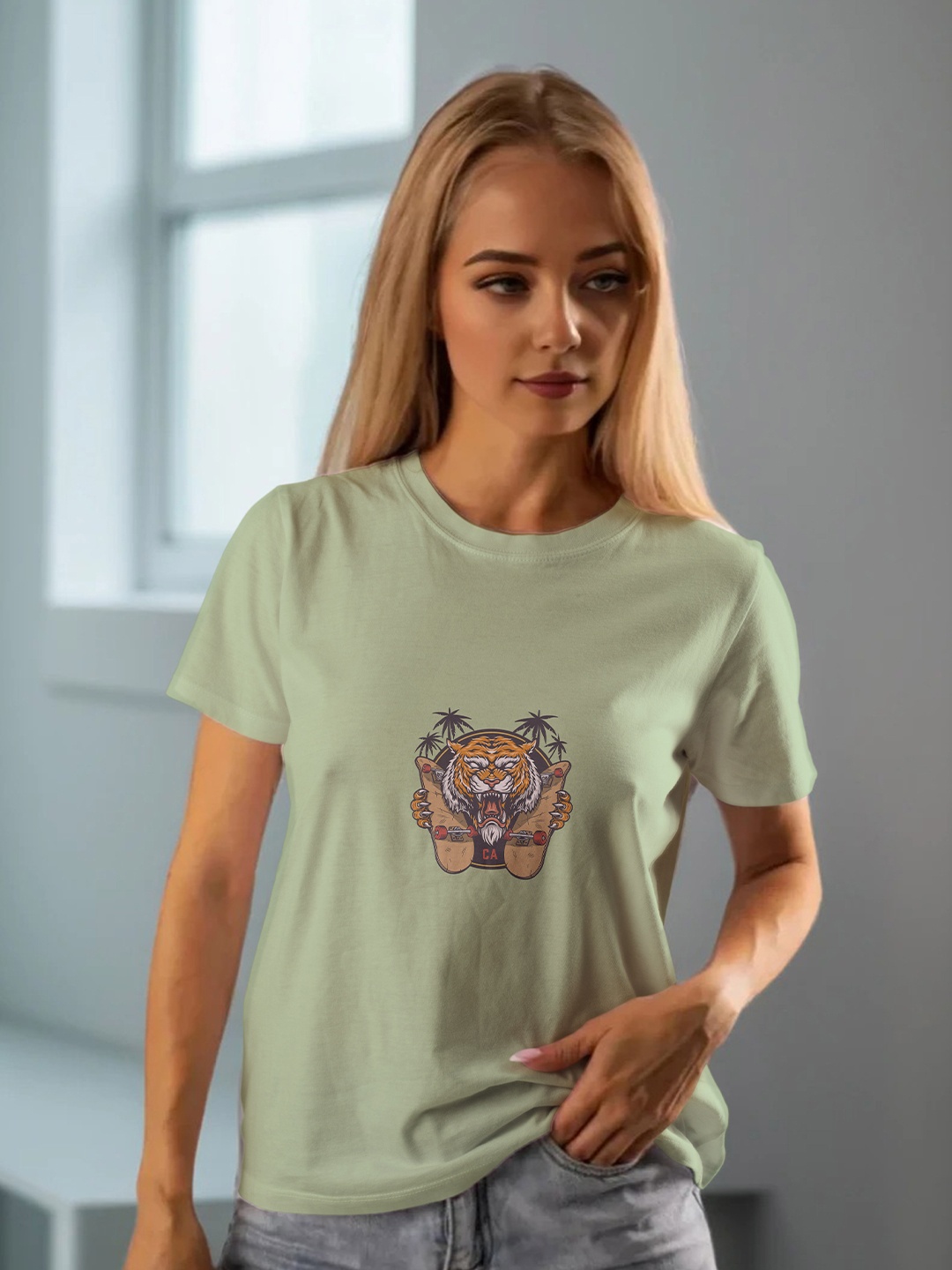 

Moda Rapido Women Graphic Printed Round Neck T-shirt, Sea green