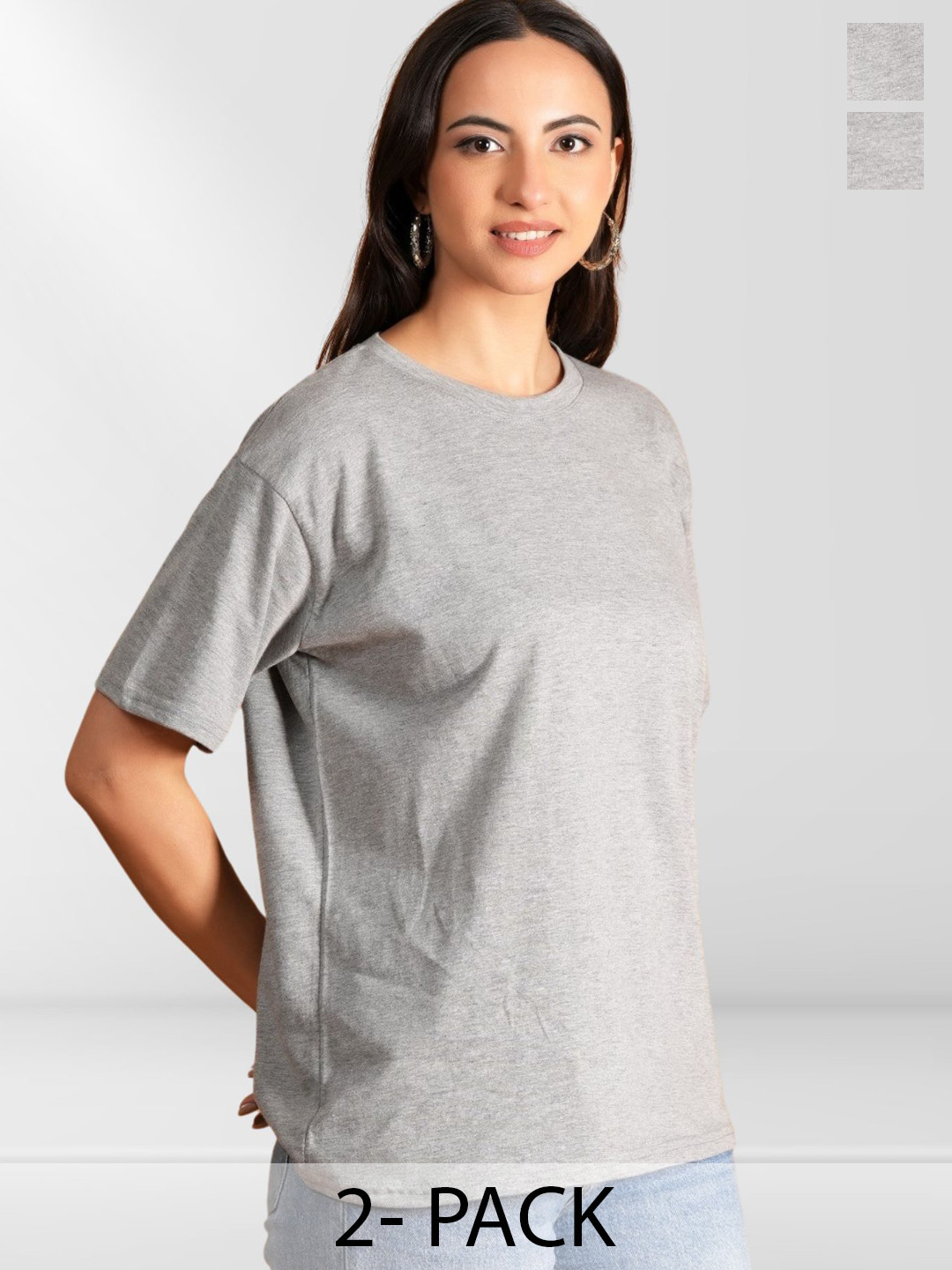 

BAESD Women 2 Printed Extended Sleeves Applique T-shirt, Multi