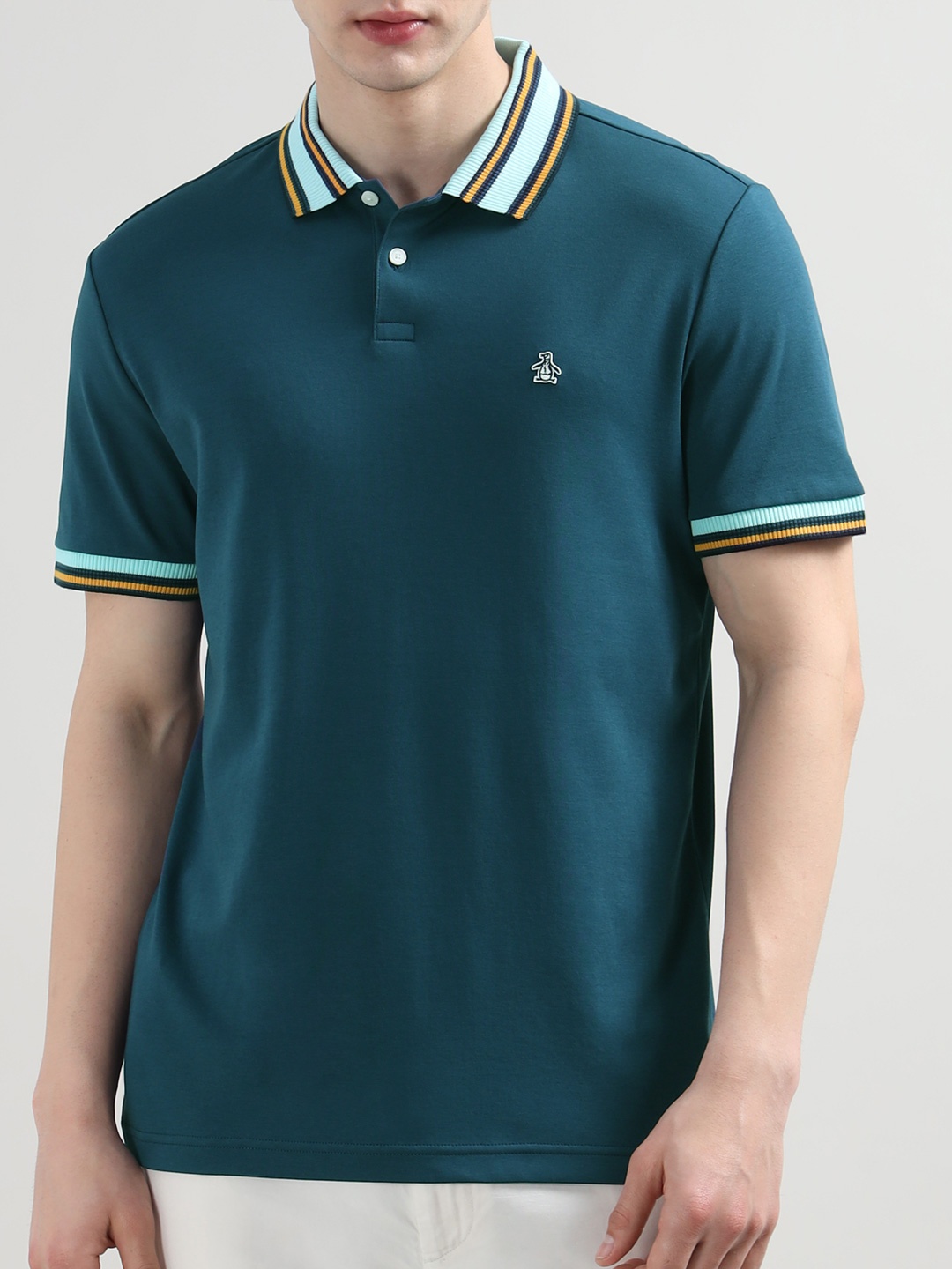 

Original Penguin Men Solid Polo Collar Cotton T-shirt, Navy blue