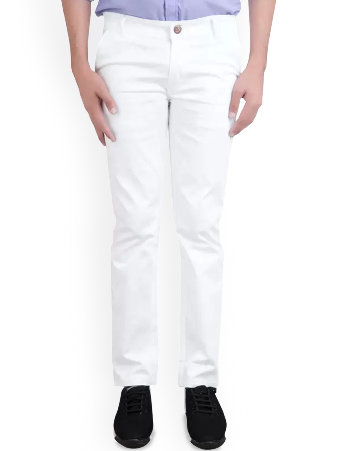 

LINARIA Men Classic Slim Fit Mid-Rise Cotton Jeans, White