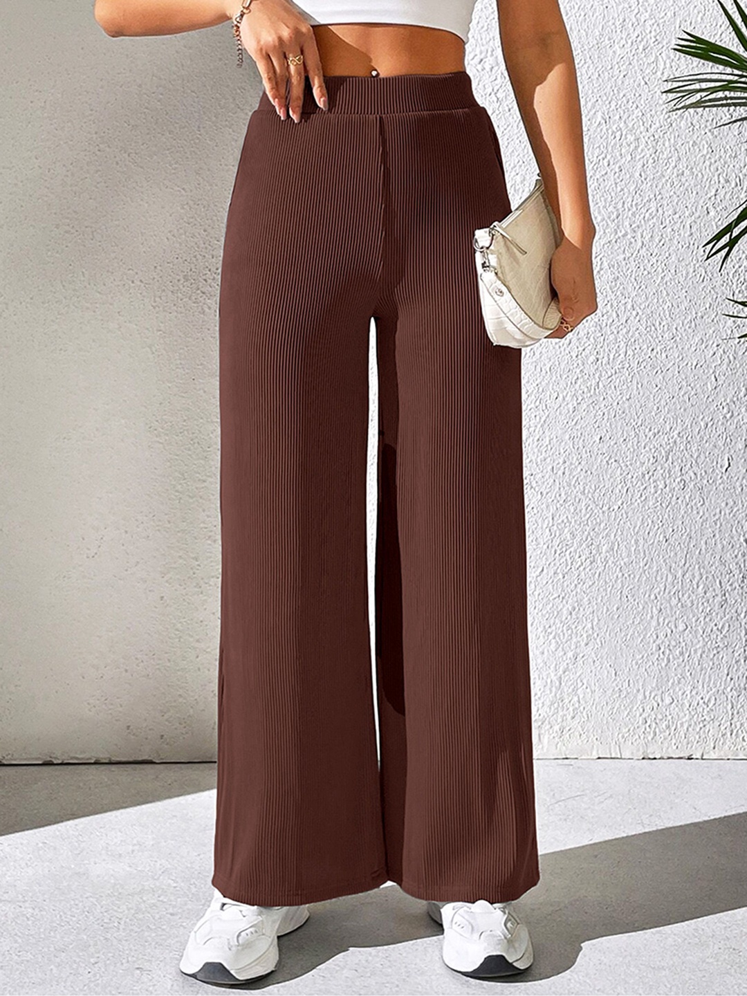

ZORNITSA Women Tailored Straight Fit Parallel Trouser, Brown