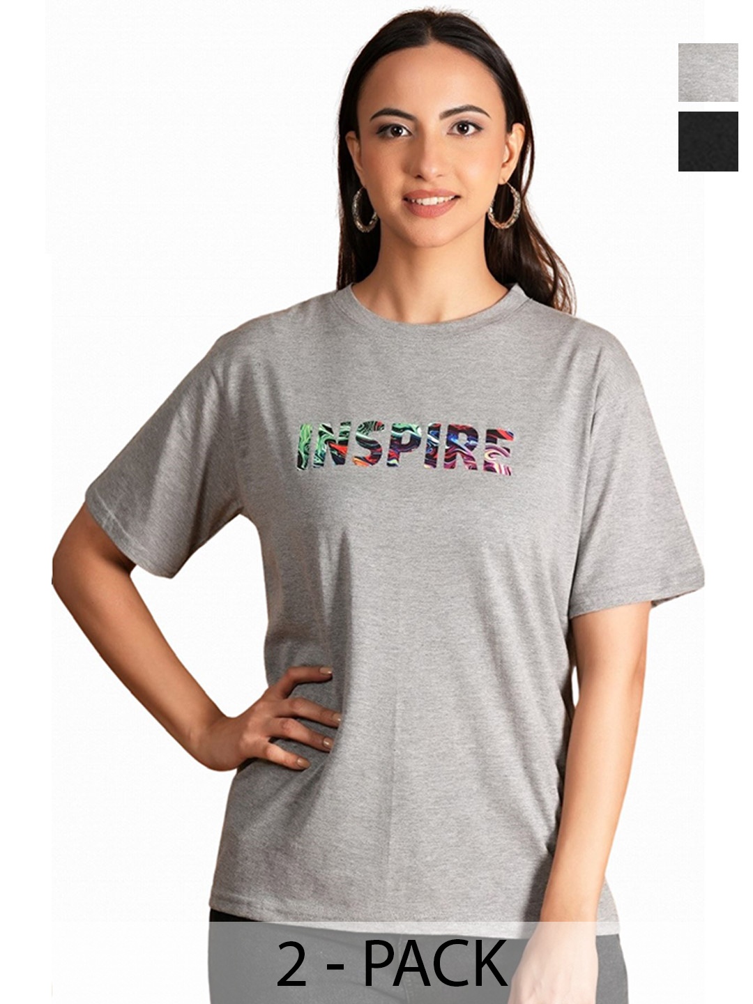 

NEYSA Women Typography 2 Printed T-shirt, Multi