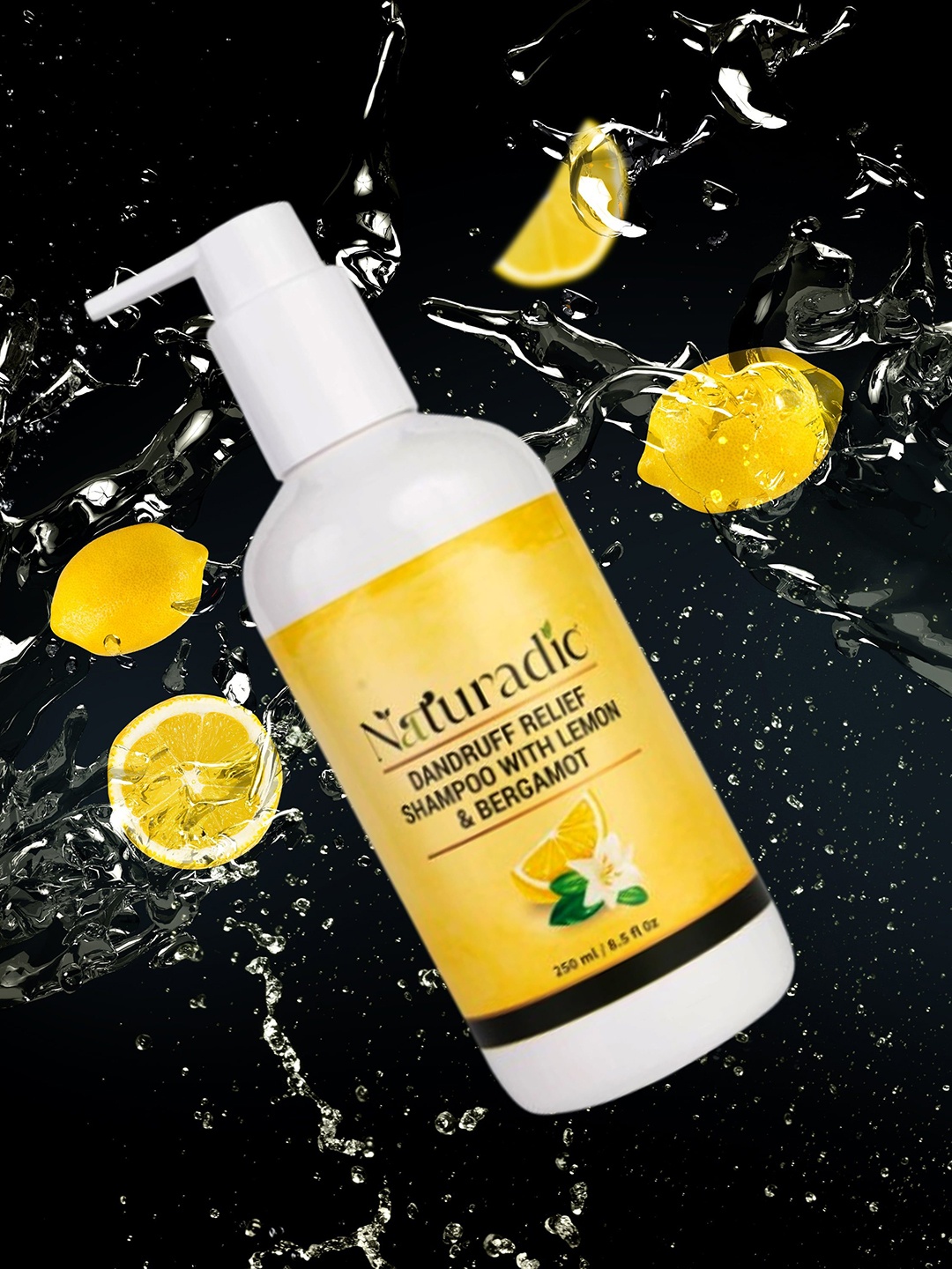 

Naturadic Lemon & Bergamot Frizz Control Anti-Dandruff Shampoo - 250 ml, Na