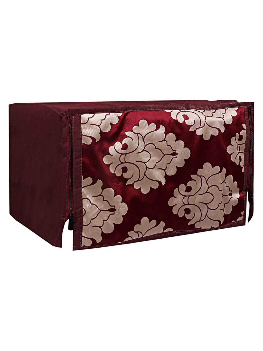 

Kuber Industries Maroon Floral Printed Dustproof Oil Resistant Microwave Oven Cover - 30 L