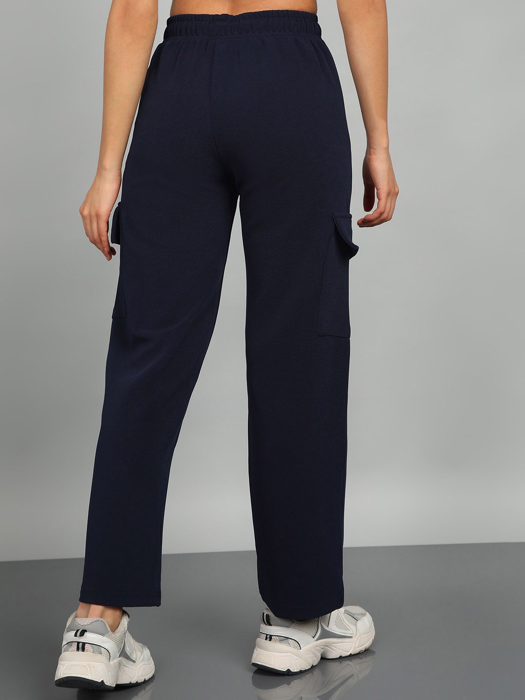 

Moda Rapido Women's Straight Fit Stretchable Dry Fit Cargo Track Pant, Navy blue