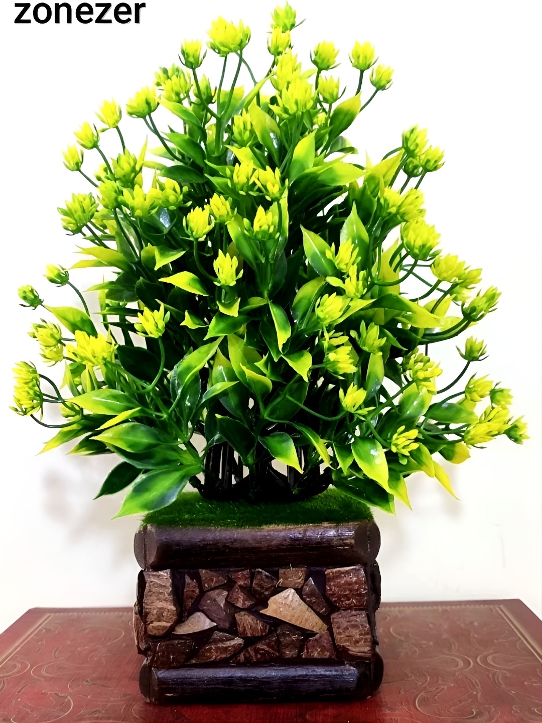

ZONEZER Yellow 1 Pieces Tulip Artificial Flower With Pot