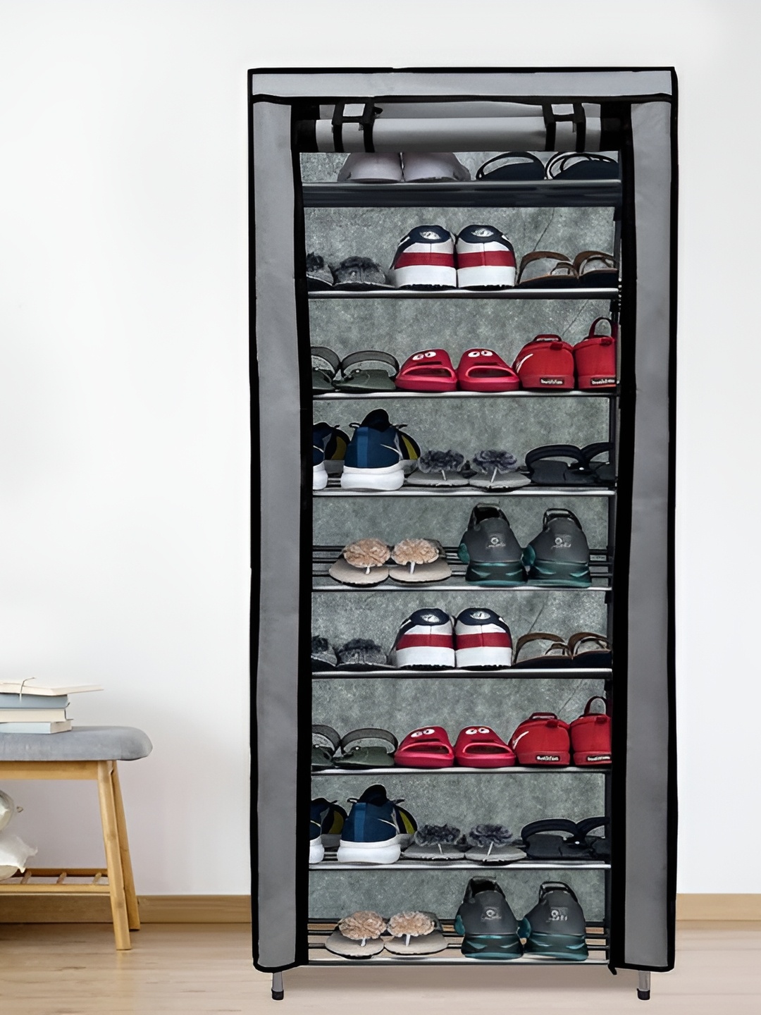 

Rmerchants Grey 9 Tiers CollapsibleWardrobe
