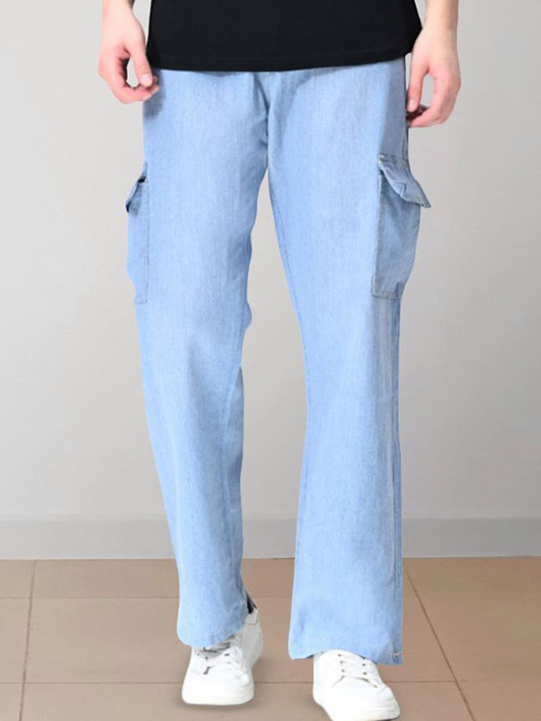 

COMFITS Men Classic Relaxed Fit Low Distress Jeans, Blue